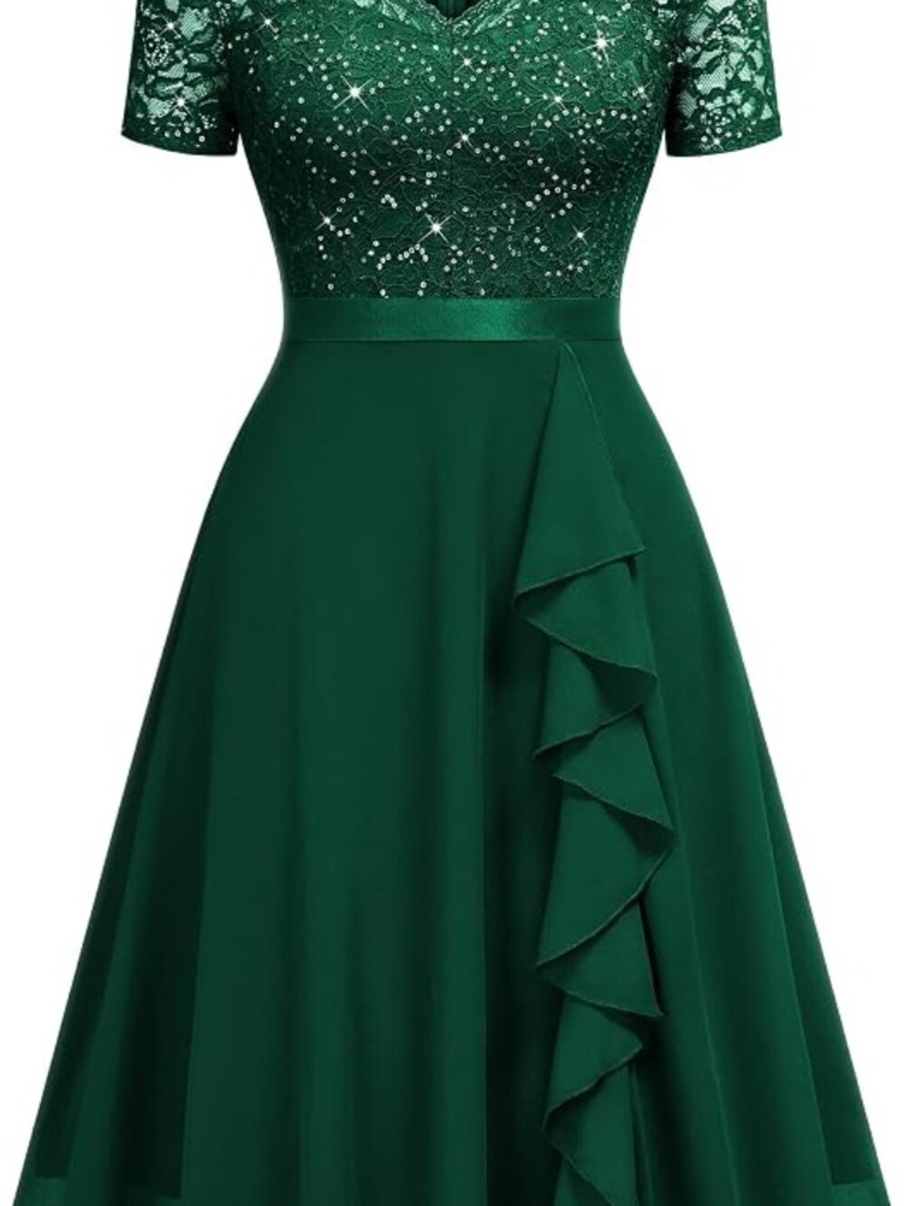 Emerald Green- Dressy Dress- ( see measurements)   NEW w Tags (M)